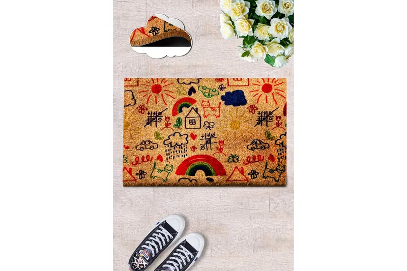 Nazmaa Dörrmatta 40x60 cm Rektangulär, Flerfärgad