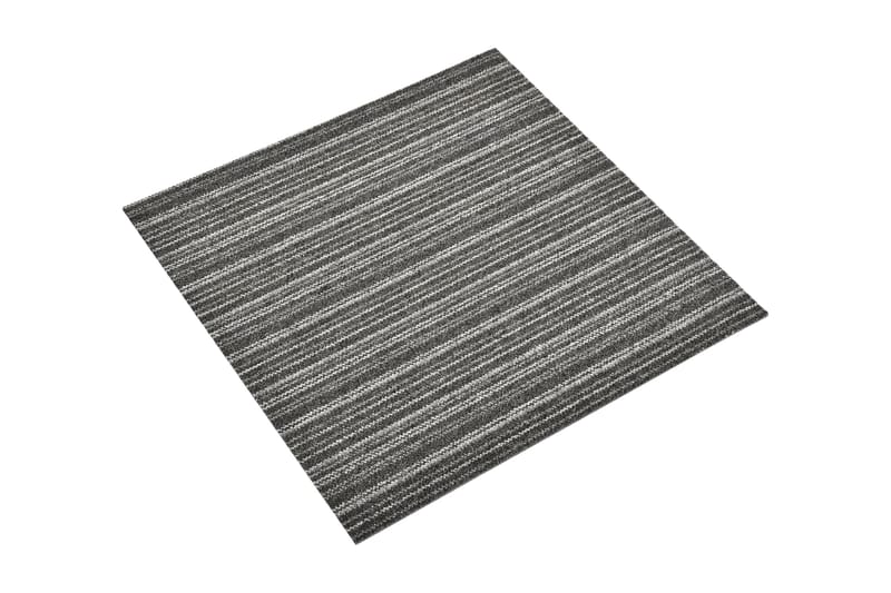 Textilplattor 20 st 5 m² 50x50 cm antracit ränder - Grå - Textil & mattor - Mattor - Heltäckningsmatta