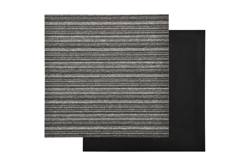 Textilplattor 20 st 5 m² 50x50 cm antracit ränder - Grå - Textil & mattor - Mattor - Heltäckningsmatta
