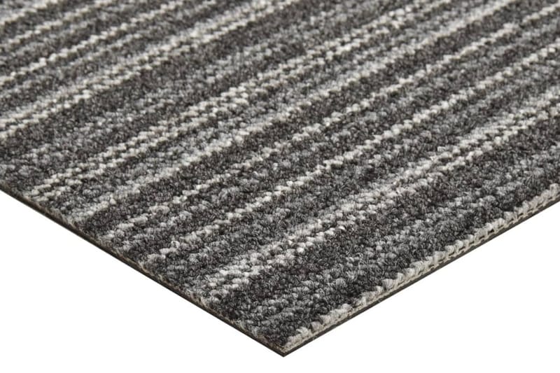 Textilplattor 20 st 5 m² 50x50 cm antracit ränder - Grå - Textil & mattor - Mattor - Heltäckningsmatta