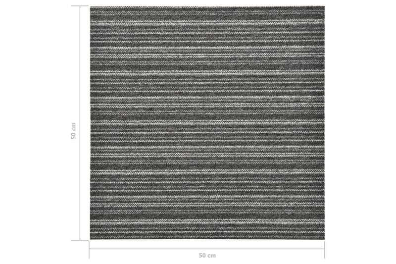 Textilplattor 20 st 5 m² 50x50 cm antracit ränder - Grå - Textil & mattor - Mattor - Heltäckningsmatta