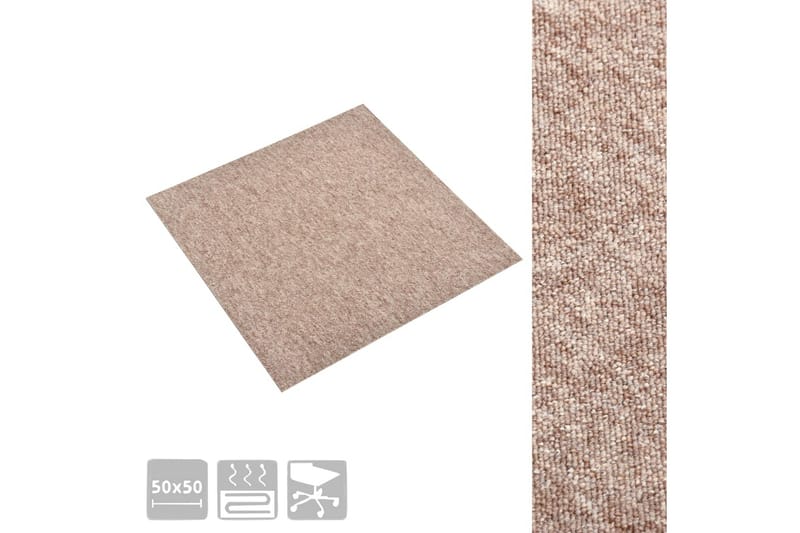 Textilplattor 20 st 5 m² 50x50 cm beige - Beige - Textil & mattor - Mattor - Heltäckningsmatta