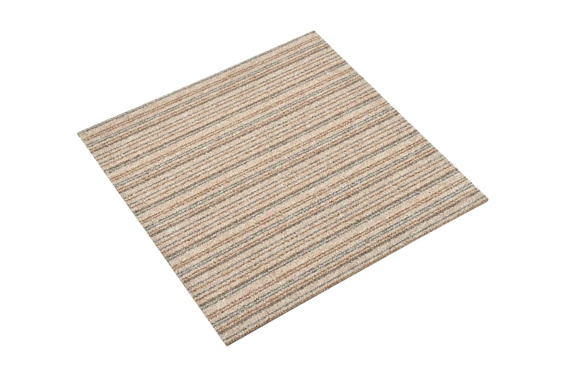 Textilplattor 20 st 5 m² 50x50 cm beige ränder - Beige - Heltäckningsmatta