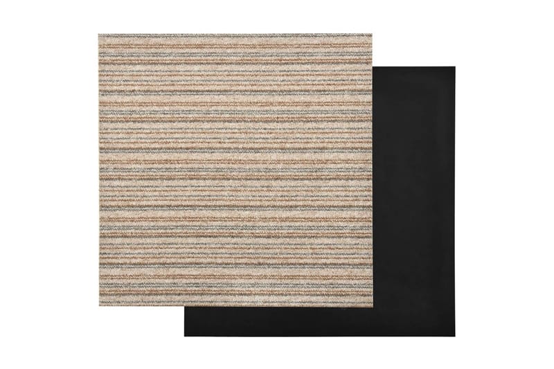 Textilplattor 20 st 5 m² 50x50 cm beige ränder - Beige - Textil & mattor - Mattor - Heltäckningsmatta