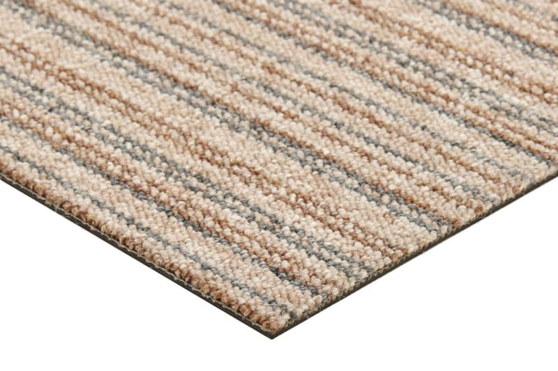 Textilplattor 20 st 5 m² 50x50 cm beige ränder - Beige - Heltäckningsmatta