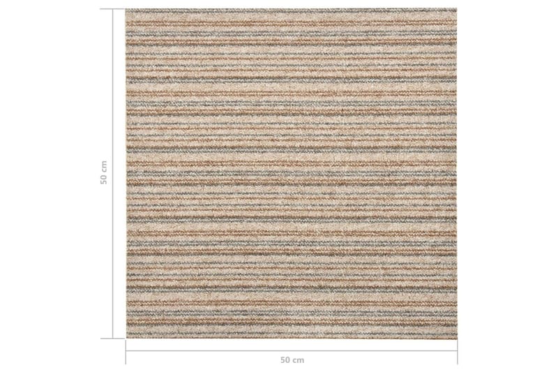 Textilplattor 20 st 5 m² 50x50 cm beige ränder - Beige - Textil & mattor - Mattor - Heltäckningsmatta