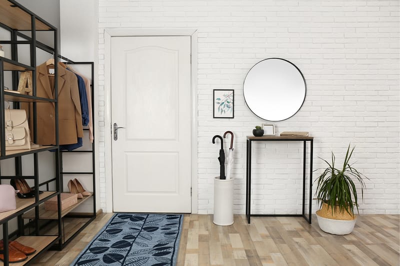 Löv Flatvävd Matta 57x200 cm - Blå - Textil & mattor - Mattor - Flatvävda mattor