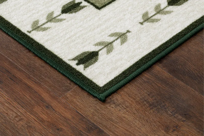 Tulpan Flatvävd Matta 57x200 cm - Grön - Textil & mattor - Mattor - Flatvävda mattor