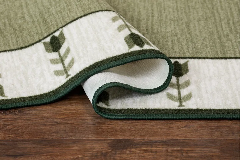 Tulpan Flatvävd Matta 57x200 cm - Grön - Textil & mattor - Mattor - Flatvävda mattor