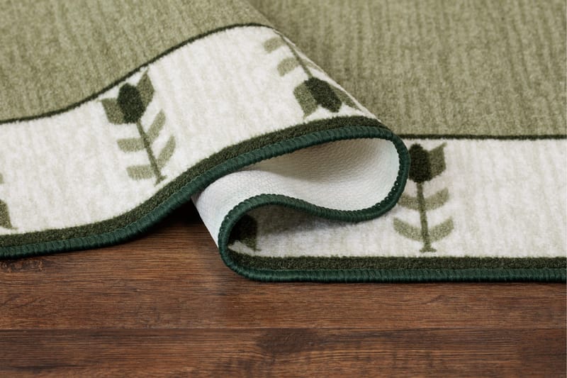Tulpan Flatvävd Matta 80x150 cm - Grön - Textil & mattor - Mattor - Flatvävda mattor