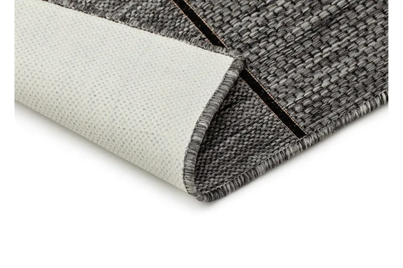 Madrid Square Flatvävd Matta 80x240 - Grå/Svart - Textil & mattor - Mattor - Små mattor