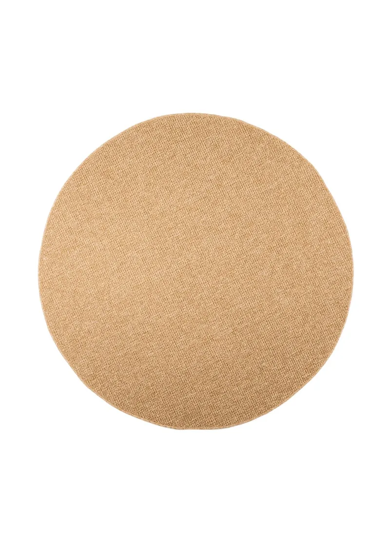 Maskinvävd Matta Capri Plain Rund 240 cm, Jute
