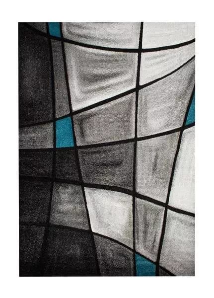 Maskinvävd matta Turin - Turkos - 133x190 cm, Turkos