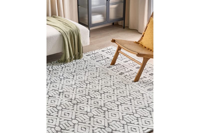 Matta Sibi - Vit, Grå, 200x300 cm - Textil & mattor - Mattor - Flatvävda mattor