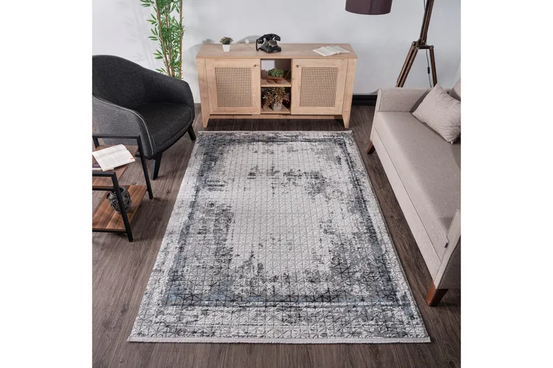 Acelya Wiltonmatta 100x300 cm Rektangulär - Mörkblå - Textil & mattor - Mattor - Modern matta - Friezematta