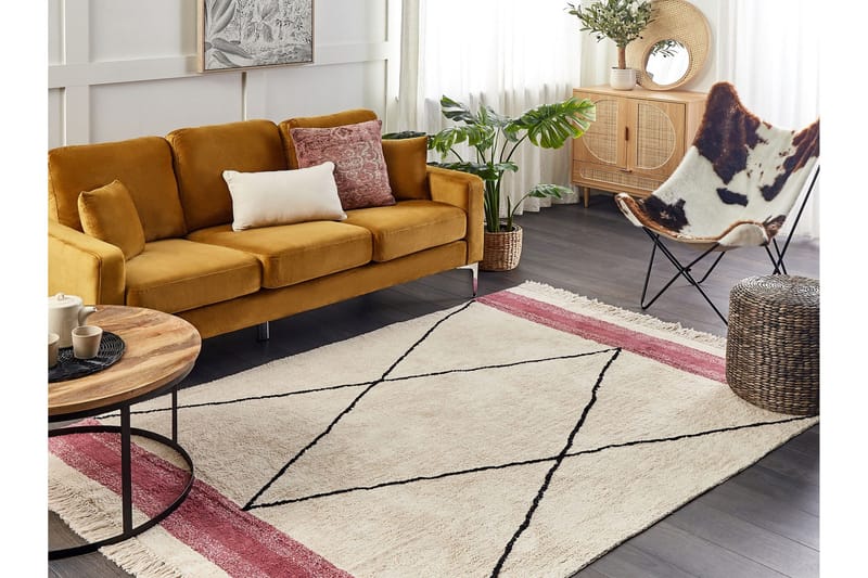 Afsar Bomullsmatta 140x200 cm - Beige - Textil & mattor - Mattor - Modern matta - Bomullsmatta