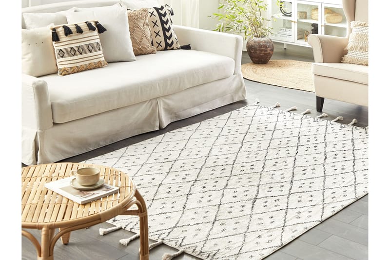 Agadir Bomullsmatta 140x200 cm - Svart/Vit - Textil & mattor - Mattor - Modern matta - Bomullsmatta