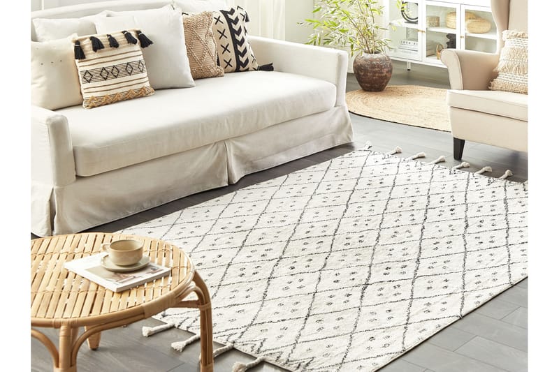 Agadir Bomullsmatta 160x230 cm - Svart/Vit - Textil & mattor - Mattor - Modern matta - Bomullsmatta