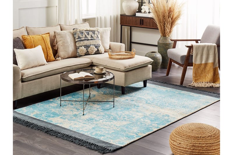 Akarsu Viskosmatta 160x230 cm - Blå - Textil & mattor - Mattor - Modern matta - Viskosmatta & konstsilkesmatta