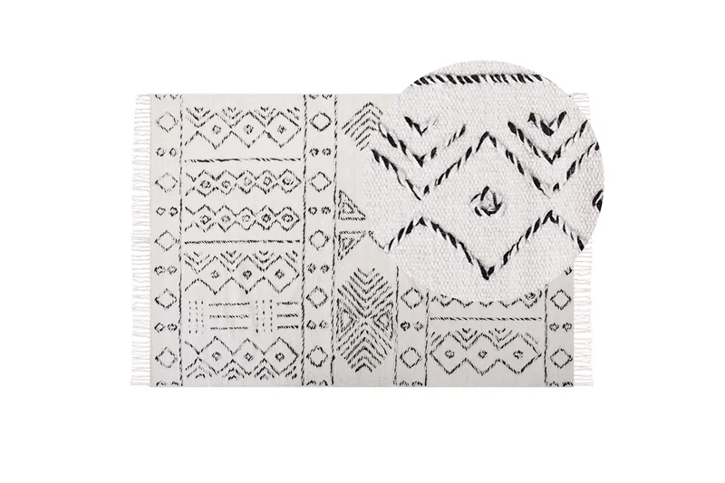 Alkent Ullmatta 140x200 cm - Svart/Vit - Textil & mattor - Mattor - Modern matta - Ullmatta
