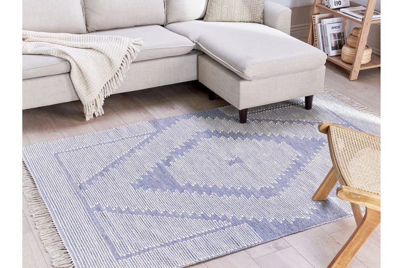 Ansar Bomullsmatta 140x200 cm - Blå - Textil & mattor - Mattor - Modern matta - Bomullsmatta
