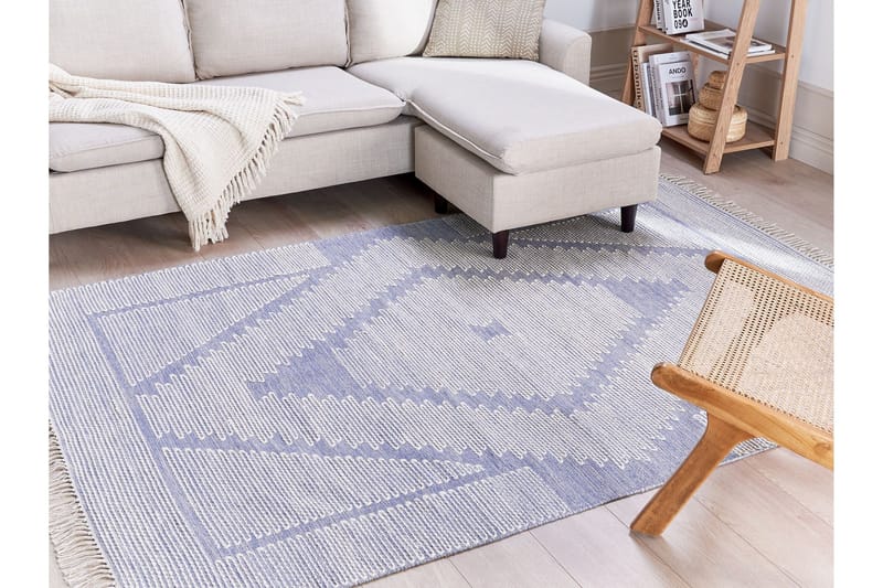 Ansar Bomullsmatta 160x230 cm - Blå - Textil & mattor - Mattor - Modern matta - Bomullsmatta