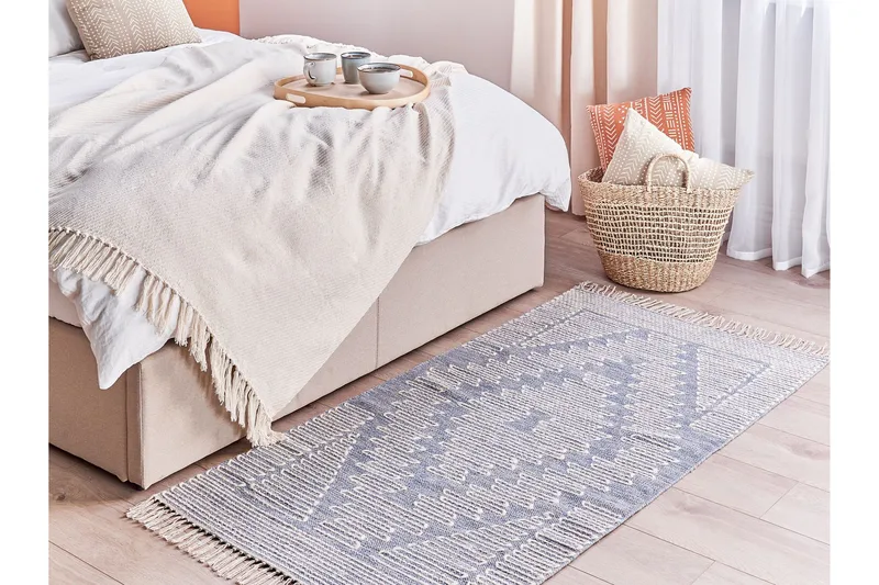 Ansar Bomullsmatta 80x150 cm - Blå - Textil & mattor - Mattor - Modern matta - Bomullsmatta