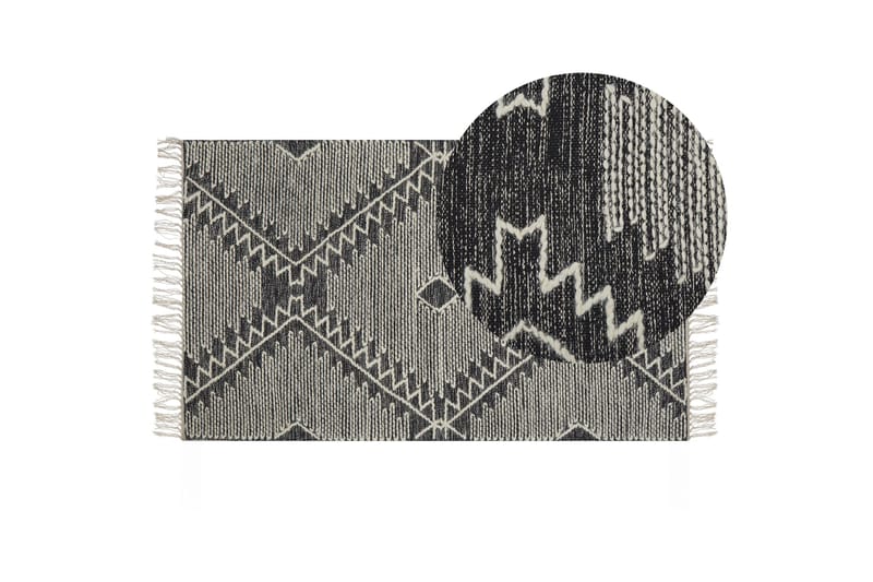 Arbaa Bomullsmatta 80x150 cm - Svart/Vit - Textil & mattor - Mattor - Modern matta - Bomullsmatta