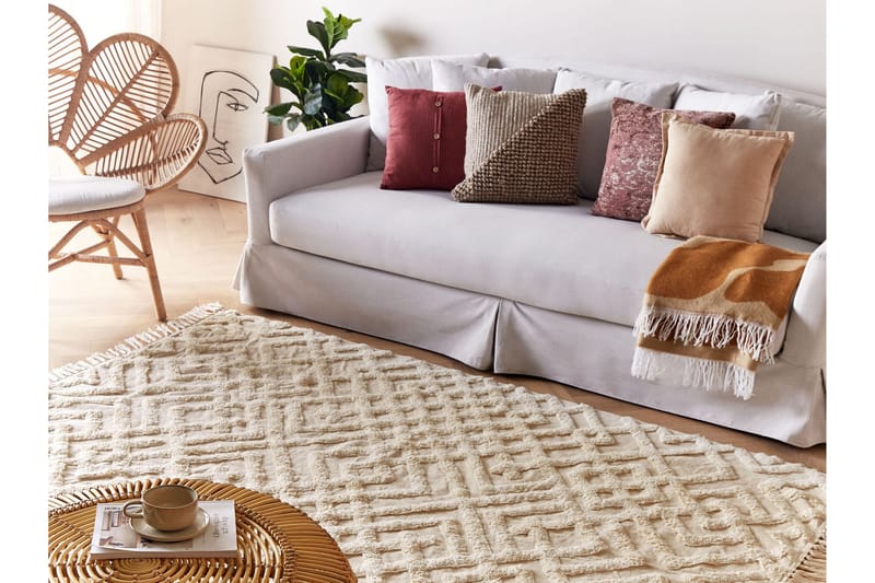 Ardahan Ryamatta 160x230 cm - Beige - Textil & mattor - Mattor - Modern matta - Ryamatta & luggmatta