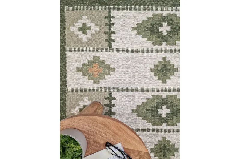Arvika Ullmatta 160x230 cm Rektangulär - Grön - Textil & mattor - Mattor - Modern matta - Ullmatta