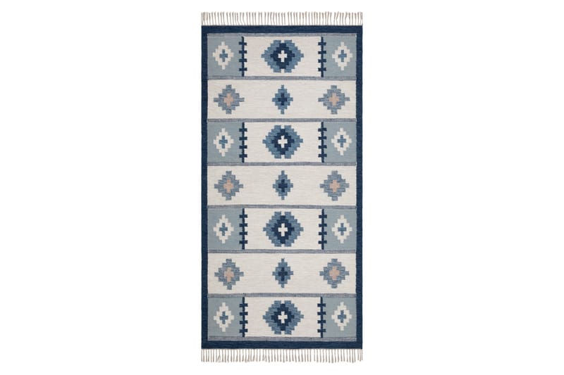 Arvika Ullmatta 80x200 cm Rektangulär - Blå - Textil & mattor - Mattor - Modern matta - Ullmatta