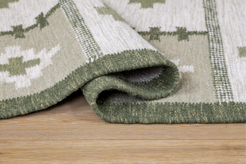 Arvika Ullmatta 80x200 cm Rektangulär - Grön - Textil & mattor - Mattor - Modern matta - Ullmatta