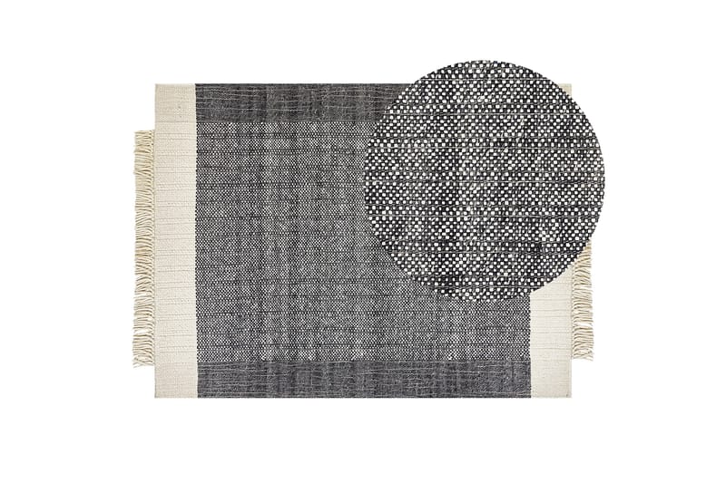 Atlanti Ullmatta 140x200 cm - Svart/Vit - Textil & mattor - Mattor - Modern matta - Ullmatta