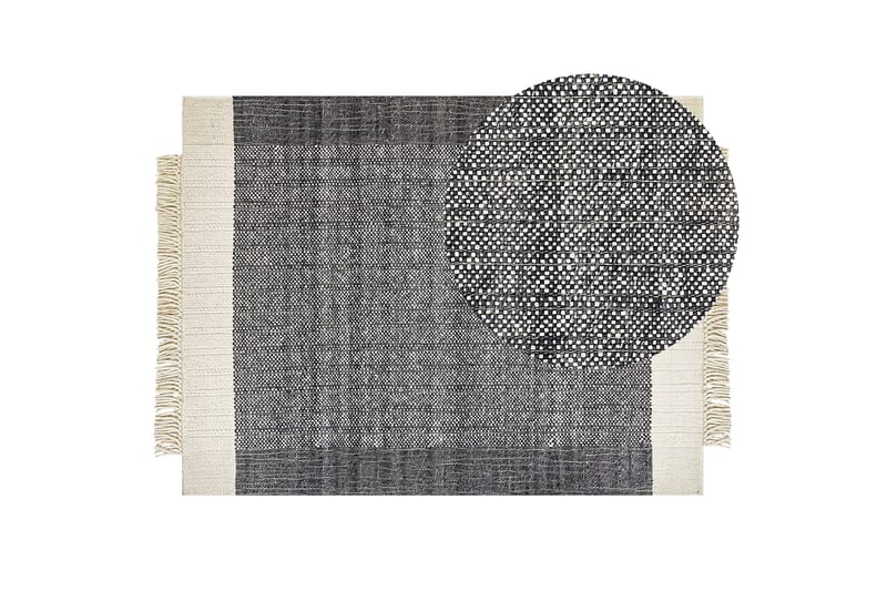 Atlanti Ullmatta 160x230 cm - Svart/Vit - Textil & mattor - Mattor - Modern matta - Ullmatta