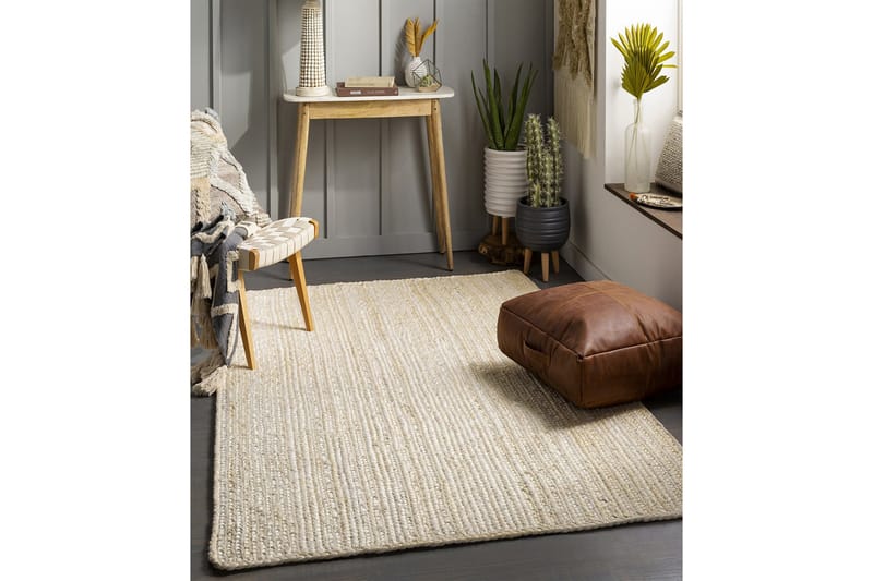 Aurditte Jutematta 120x180 cm Rektangulär - Vit - Textil & mattor - Mattor - Modern matta - Sisalmattor
