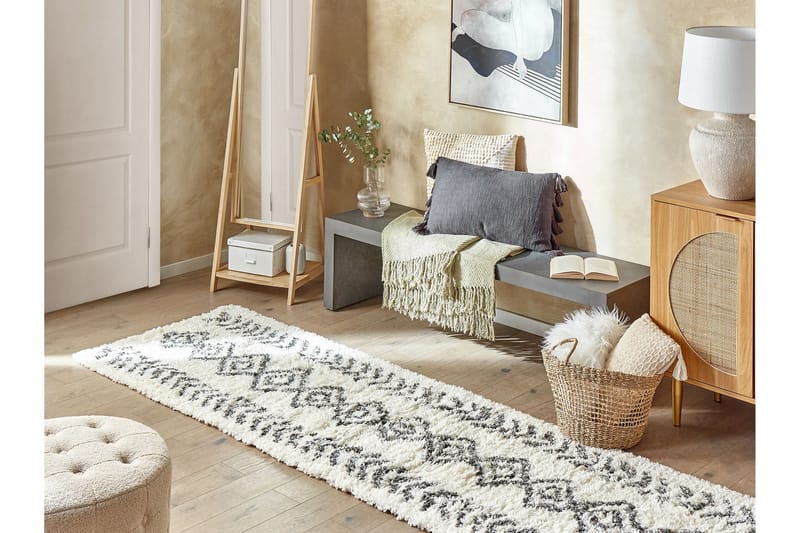 Ayrum Gångmatta 80x300 cm - Svart/Vit - Textil & mattor - Mattor - Modern matta - Ryamatta & luggmatta