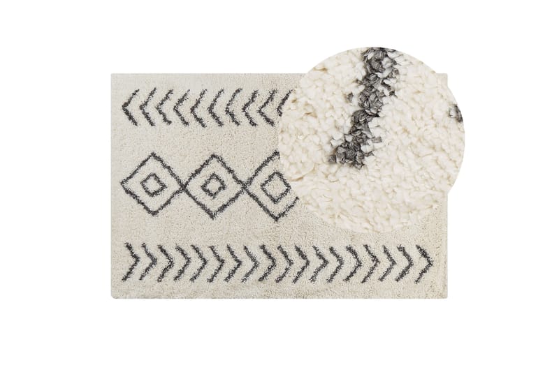 Ayrum Ryamatta 160x230 cm - Svart/Vit - Textil & mattor - Mattor - Modern matta - Ryamatta & luggmatta