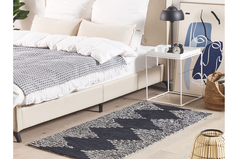 Bathinda Ryamatta 80x150 cm - Svart/Vit - Textil & mattor - Mattor - Modern matta - Bomullsmatta