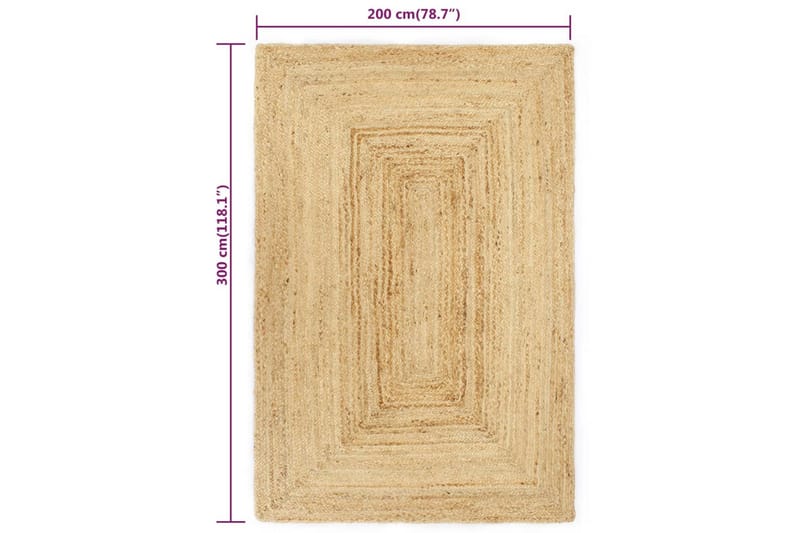 beBasic Handgjord jutematta 200x300 cm - Brown - Textil & mattor - Mattor - Modern matta - Sisalmattor