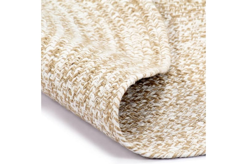 beBasic Handgjord jutematta vit och brun 210 cm - White - Textil & mattor - Mattor - Modern matta - Sisalmattor