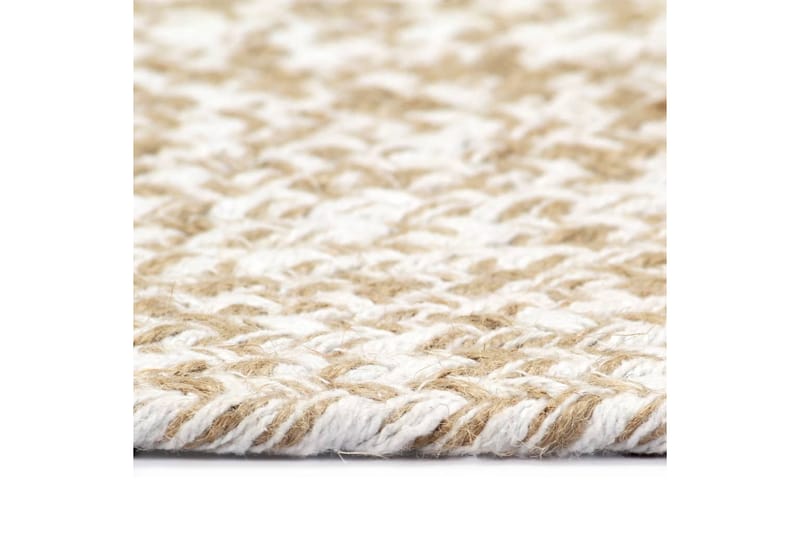 beBasic Handgjord jutematta vit och brun 210 cm - White - Textil & mattor - Mattor - Modern matta - Sisalmattor