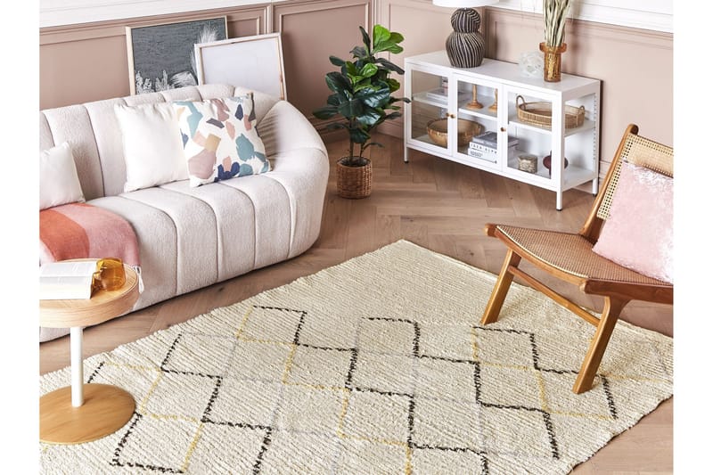 Beige Bomullsmatta 160x230 cm - Beige - Textil & mattor - Mattor - Modern matta - Bomullsmatta