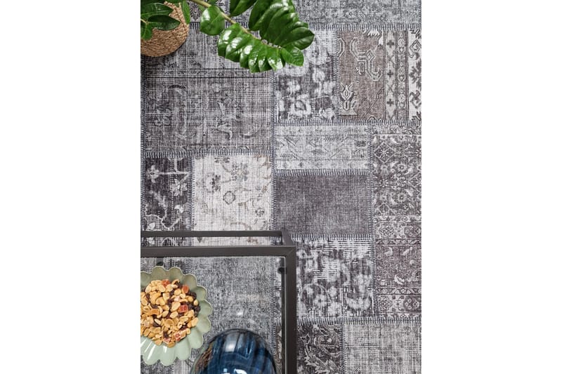 Patchwork Wiltonmatta 160x230 cm Rektangulär - Grå - Textil & mattor - Mattor - Modern matta - Friezematta
