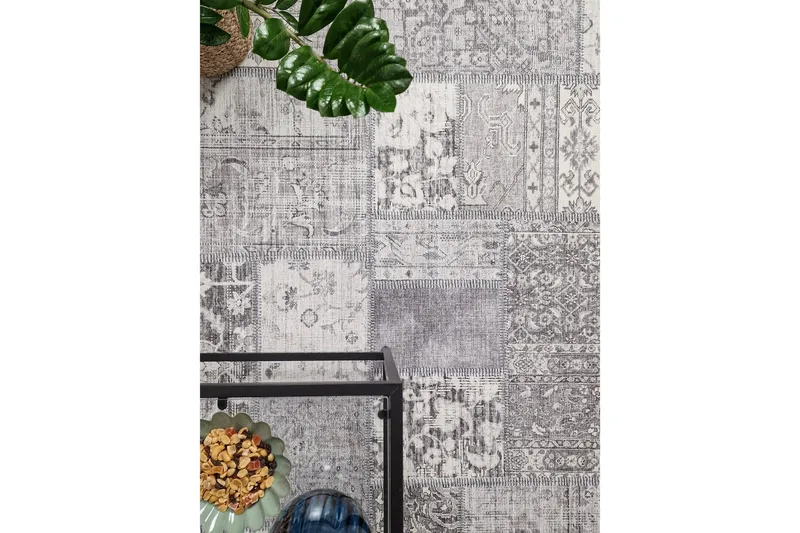 Patchwork Wiltonmatta 240x330 cm Rektangulär - Silver - Textil & mattor - Mattor - Modern matta - Friezematta