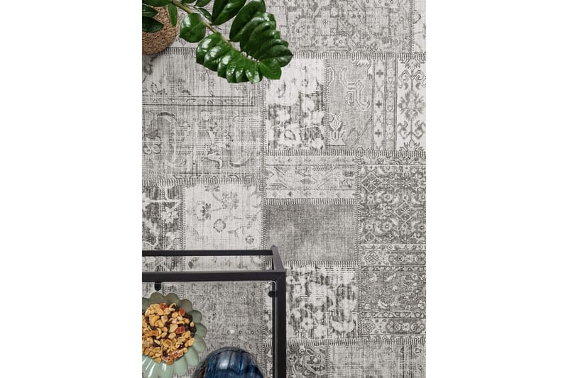 Patchwork Wiltonmatta 80x150 cm Rektangulär - Silver - Textil & mattor - Mattor - Modern matta - Friezematta