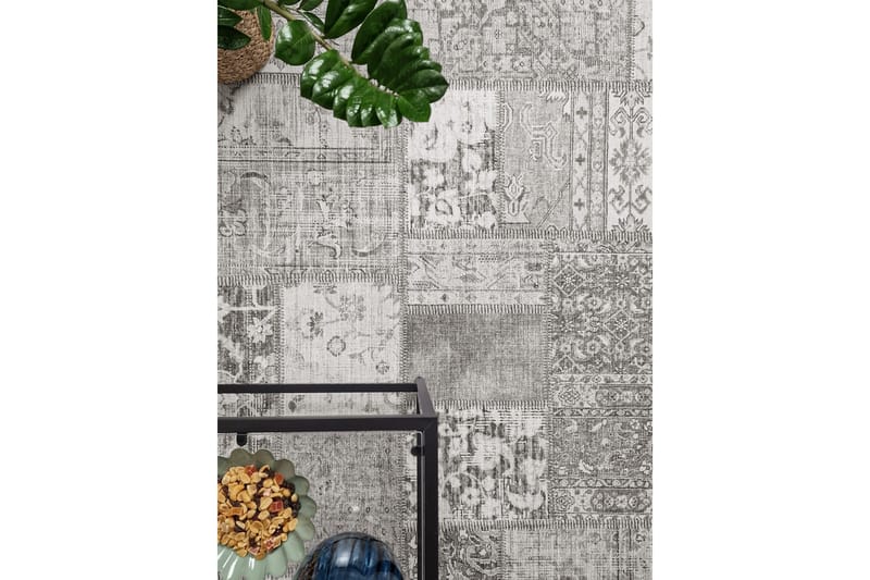 Patchwork Wiltonmatta 80x300 cm Rektangulär - Silver - Textil & mattor - Mattor - Modern matta - Friezematta