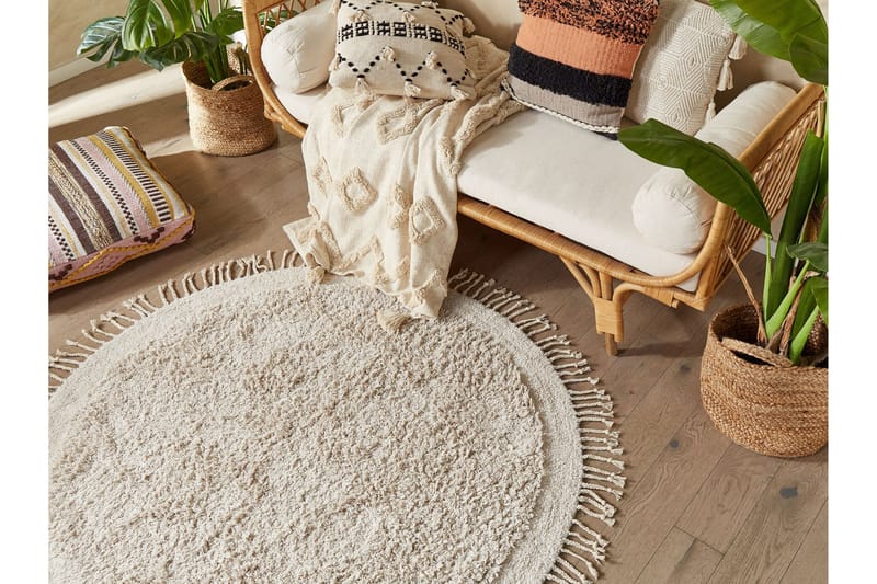 Bitlis Ryamatta 140 cm Rund - Beige - Textil & mattor - Mattor - Modern matta - Ryamatta & luggmatta