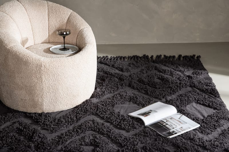 Hilma Bomullsmatta Rektangulär 250x350 cm - Mörkgrå - Textil & mattor - Mattor - Modern matta - Bomullsmatta