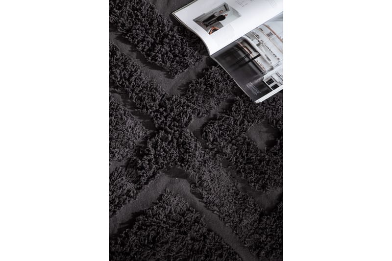 Hilma Bomullsmatta Rektangulär 250x350 cm - Mörkgrå - Textil & mattor - Mattor - Modern matta - Bomullsmatta