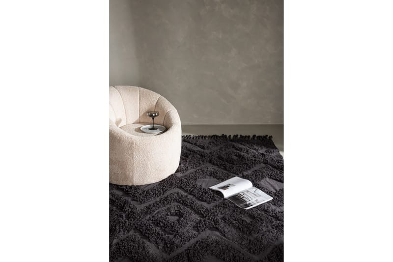 Hilma Bomullsmatta Rektangulär 250x350 cm - Mörkgrå - Textil & mattor - Mattor - Modern matta - Bomullsmatta